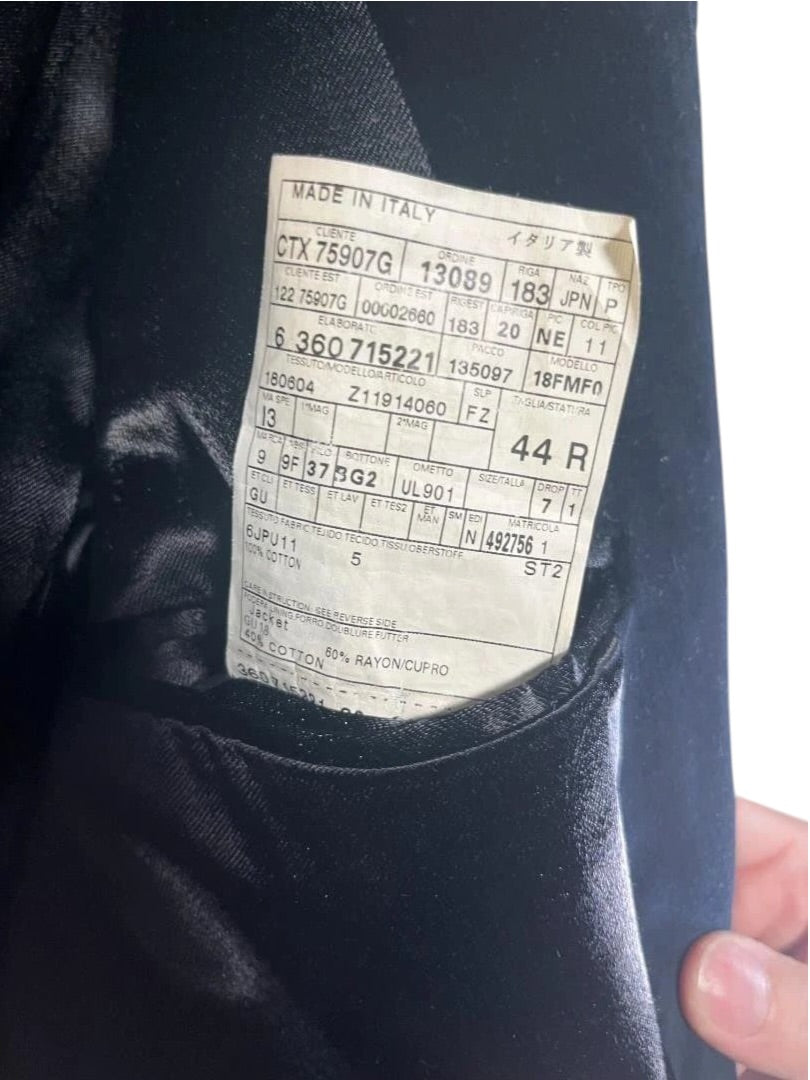 GUCCI Tom Ford-Era Velour Military Jacket Size 44