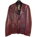 New GUCCI Burgundy Cowhide Leather Jacket Size 44