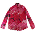 GUCCI Pink and Red Allover Pattern Cotton Long-Sleeve Shirt Size M