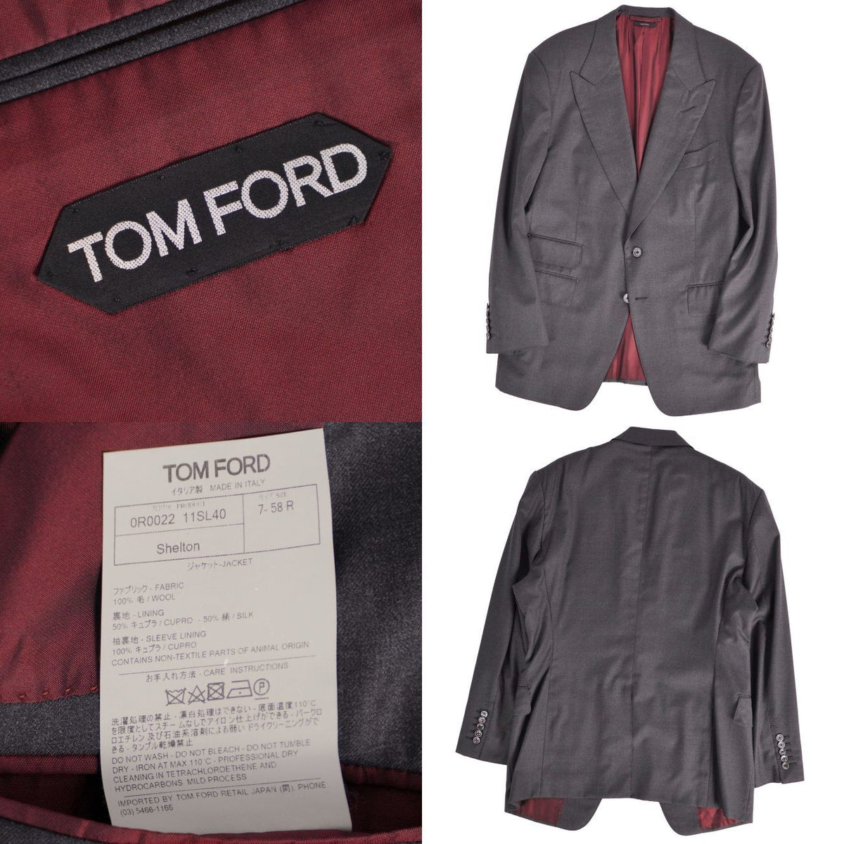 TOM FORD Tailored Jacket Size 58