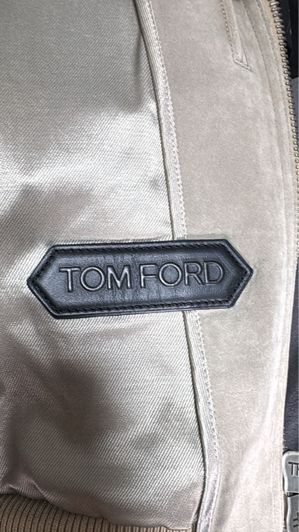 TOM FORD Suede Biker Jacket Beige Size 44