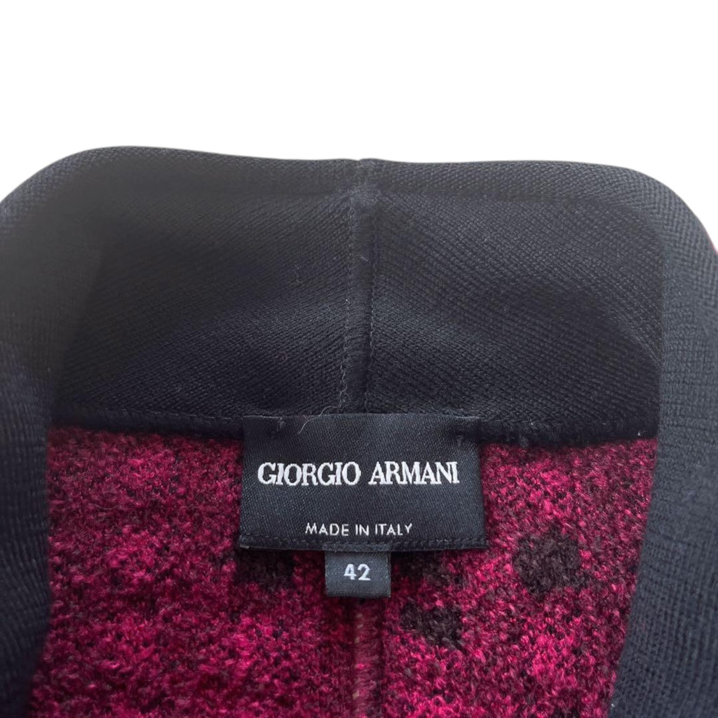 GIORGIO ARMANI Allover Check Zip-Up Hoodie Size 42