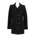 CHANEL 03A Karl Lagerfeld-Era Double-Breasted Coat Black Size 44