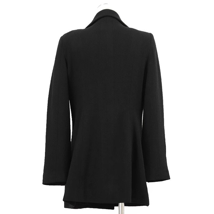 CHANEL 03A Karl Lagerfeld-Era Double-Breasted Coat Black Size 44