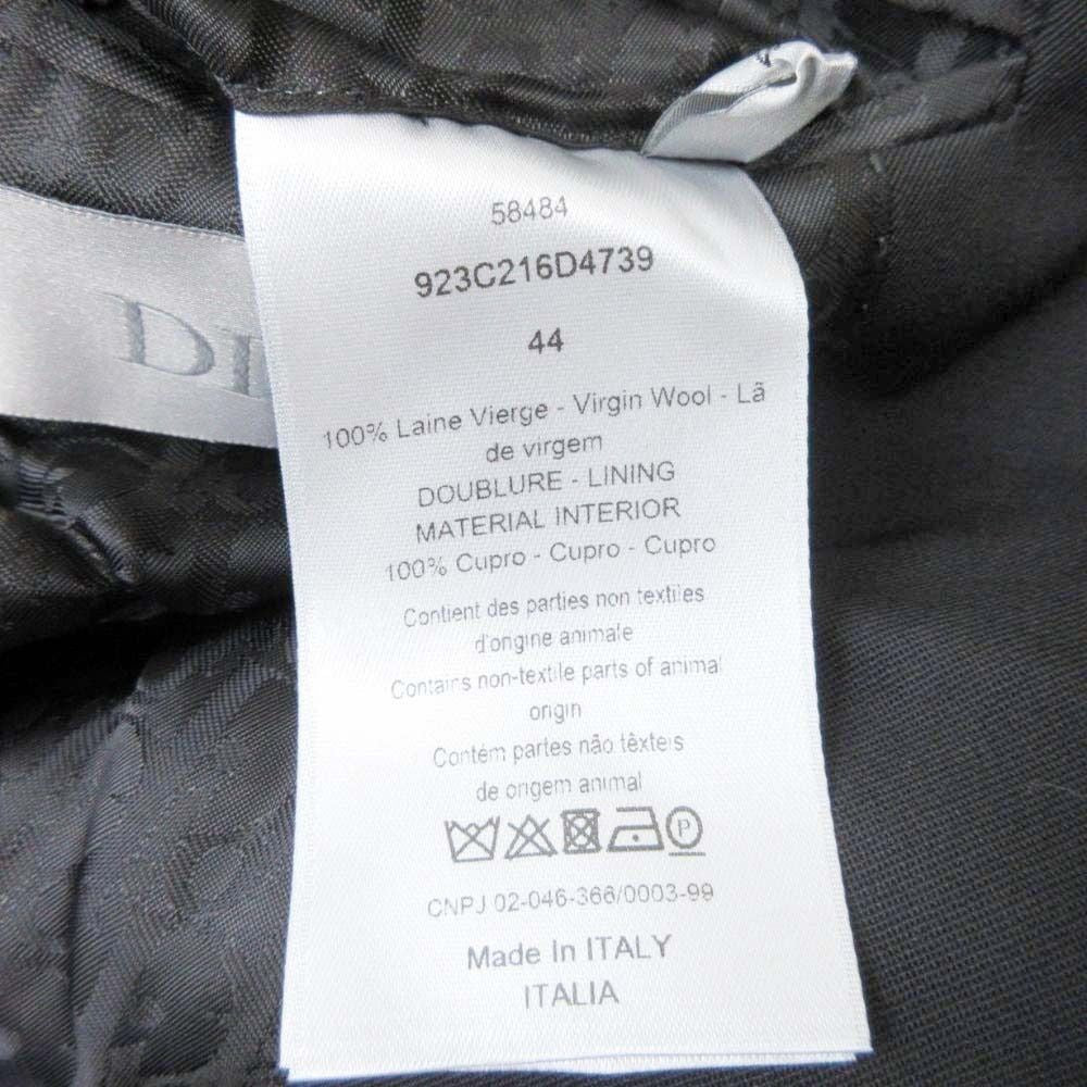 DIOR HOMME Unused Oblique-Lined Tailored Jacket Black Size 44