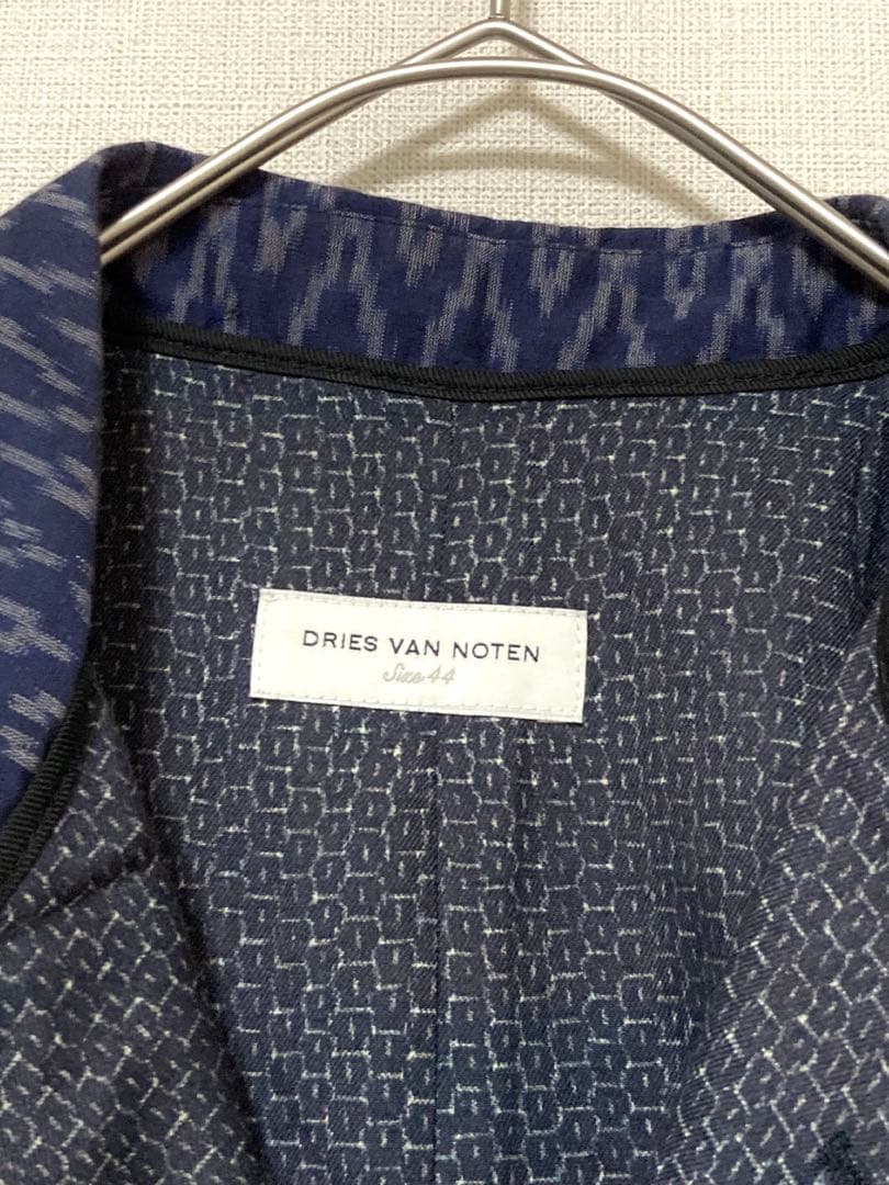 DRIES VAN NOTEN Ikat Geometric Pattern Tailored Jacket Size 44