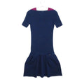 CHANEL Bicolor Cashmere Blend Rib Knit Dress Navy Size 34