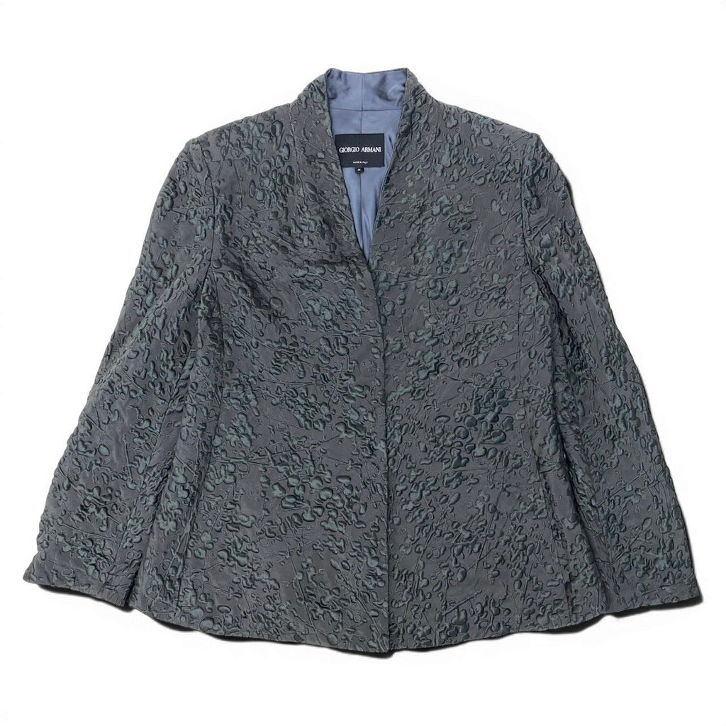 GIORGIO ARMANI Dimensional Embroidered Jacket Grey Size 46 Men Woman Unisex