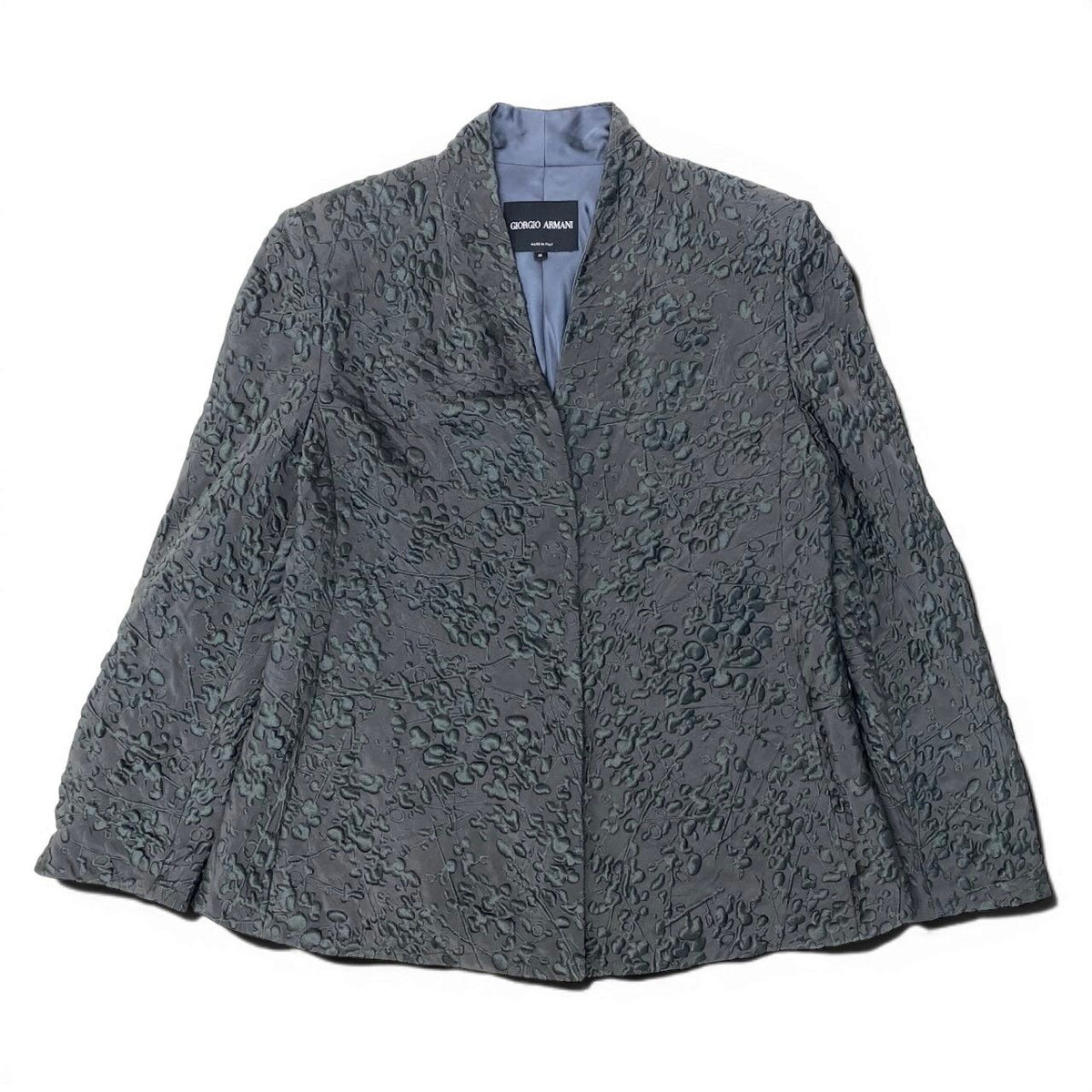 GIORGIO ARMANI Dimensional Embroidered Jacket Grey Size 46 Men Woman Unisex