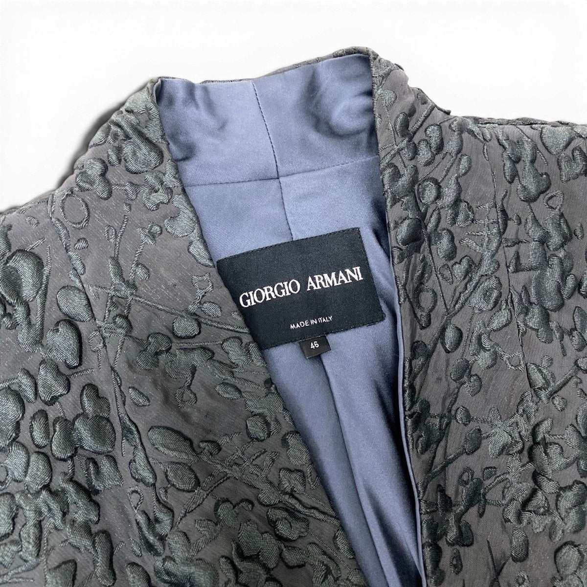 GIORGIO ARMANI Dimensional Embroidered Jacket Grey Size 46 Men Woman Unisex