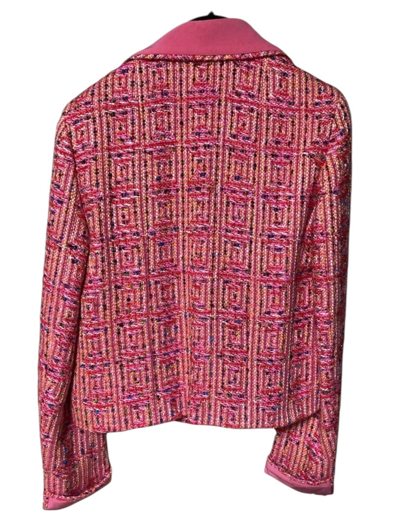 CHANEL Pink-Tone Tweed Jacket Size 40