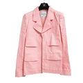 CHANEL 17C Camellia Corsage Cotton Drill Jacket Salmon Pink Size 38