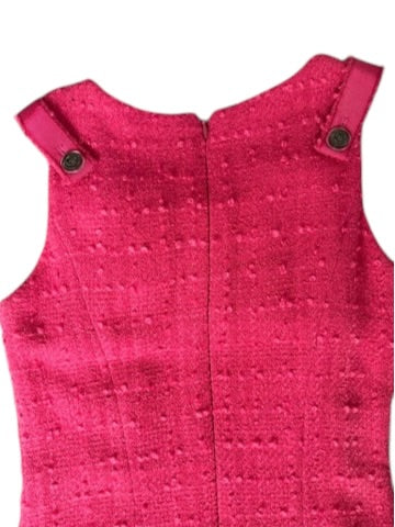 CHANEL Camellia CC Button 2-Way Tweed Dress with Brooch Size 34