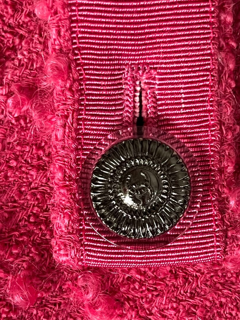 CHANEL Camellia CC Button 2-Way Tweed Dress with Brooch Size 34
