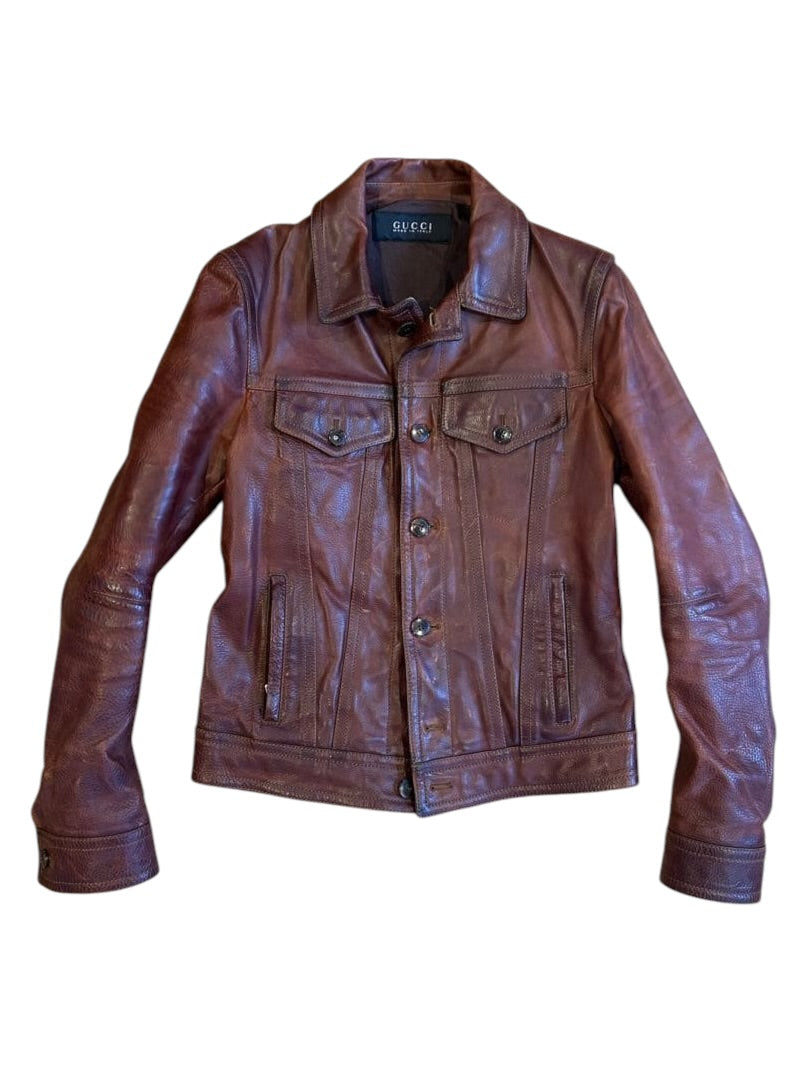 GUCCI Leather Jacket Size 44