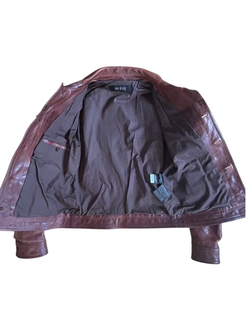 GUCCI Leather Jacket Size 44
