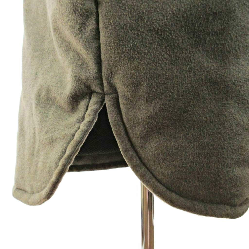 CHANEL 99A Mohair Wool Hooded Down Coat P13881 Khaki Size 38