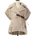 Max Mara 24AW NEWABAVO1 Alpaca Cape Teddy Bear Coat Size S/M Beige — Unworn