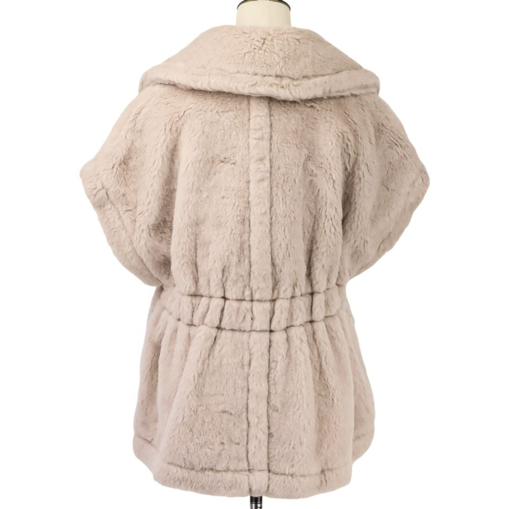Max Mara 24AW NEWABAVO1 Alpaca Cape Teddy Bear Coat Size S/M Beige — Unworn