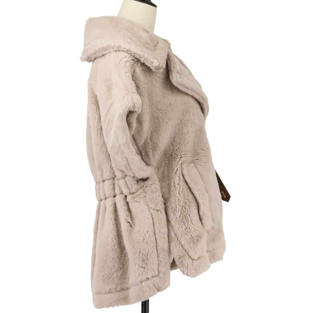 Max Mara 24AW NEWABAVO1 Alpaca Cape Teddy Bear Coat Size S/M Beige — Unworn