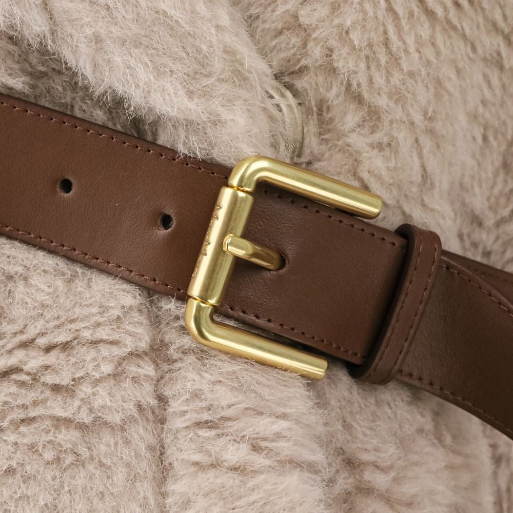 Max Mara 24AW NEWABAVO1 Alpaca Cape Teddy Bear Coat Size S/M Beige — Unworn