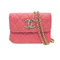 CHANEL Matelasse Timeless Classic  Bijou Chain Shoulder Bag — Pink Lambskin, Serial 30747609