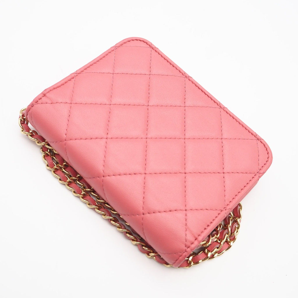 CHANEL Matelasse Timeless Classic  Bijou Chain Shoulder Bag — Pink Lambskin, Serial 30747609