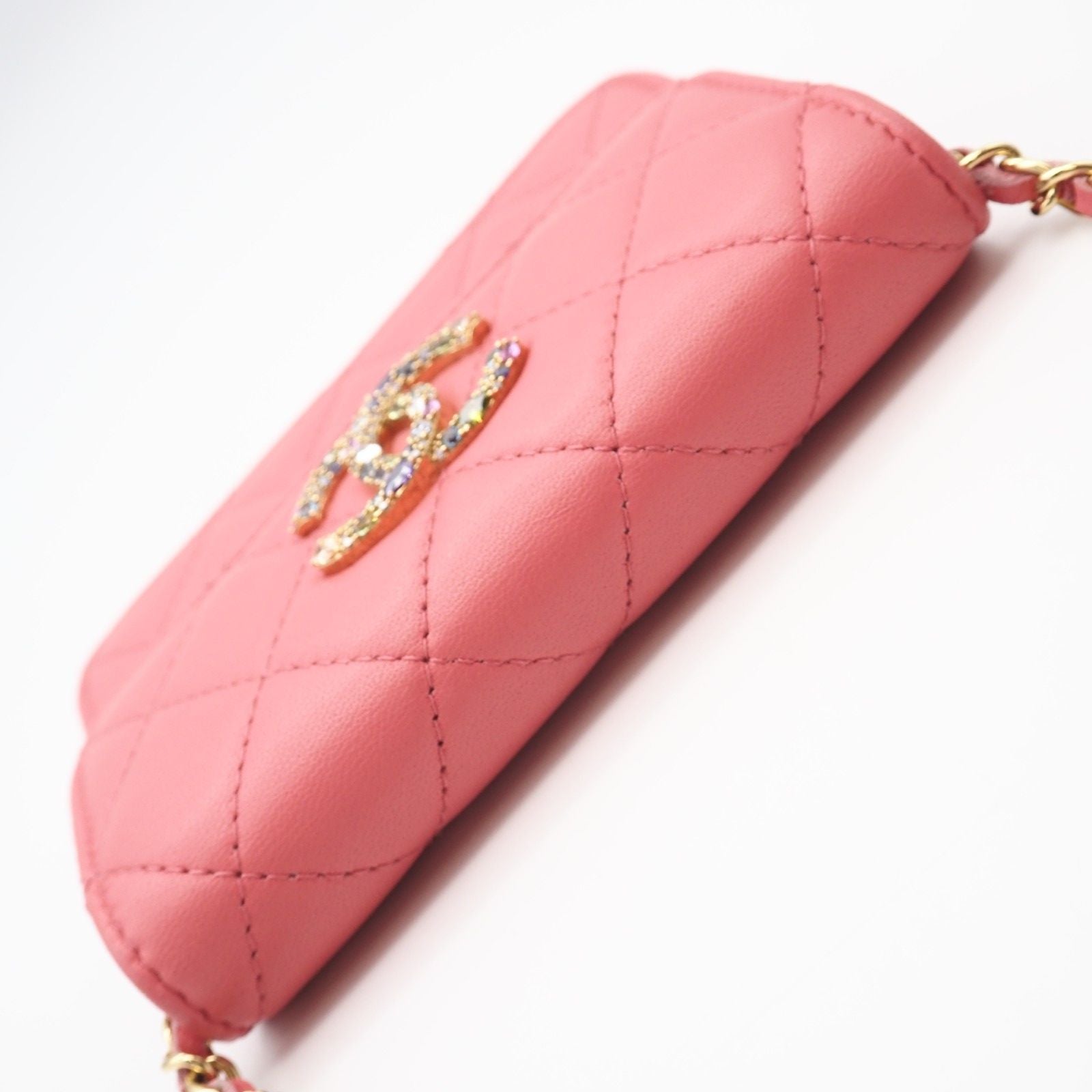 CHANEL Matelasse Timeless Classic  Bijou Chain Shoulder Bag — Pink Lambskin, Serial 30747609