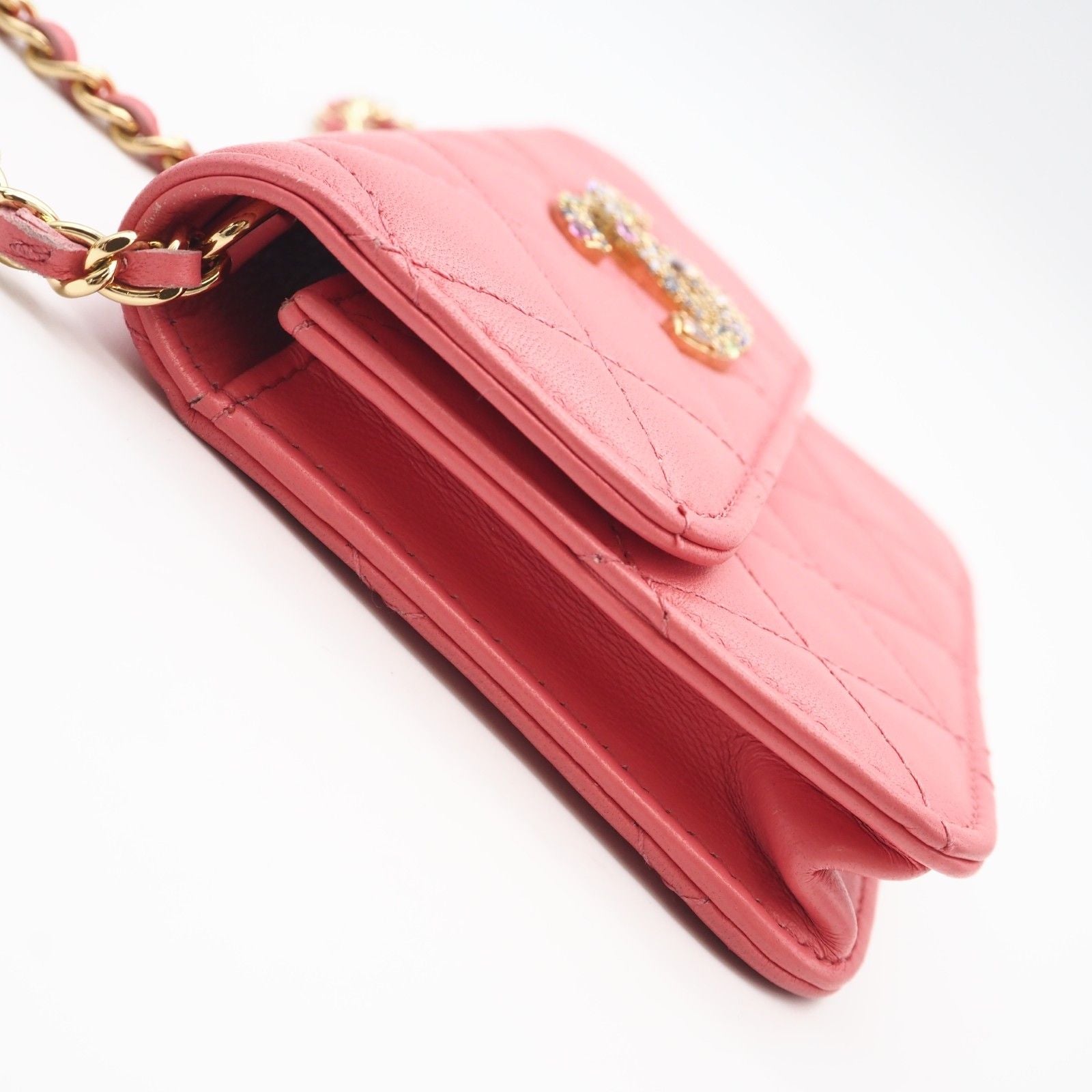 CHANEL Matelasse Timeless Classic  Bijou Chain Shoulder Bag — Pink Lambskin, Serial 30747609