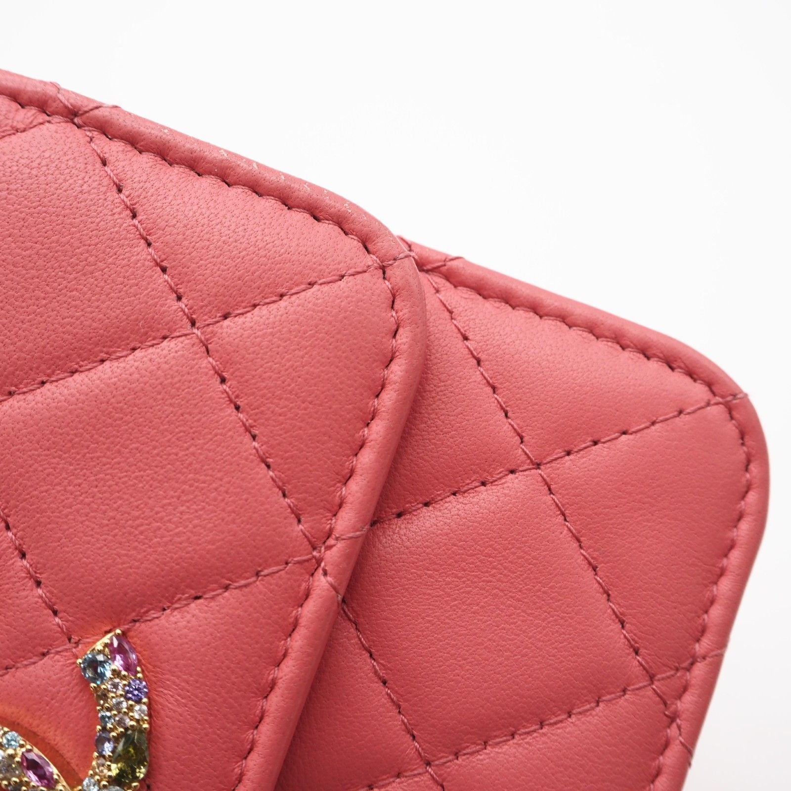 CHANEL Matelasse Timeless Classic  Bijou Chain Shoulder Bag — Pink Lambskin, Serial 30747609