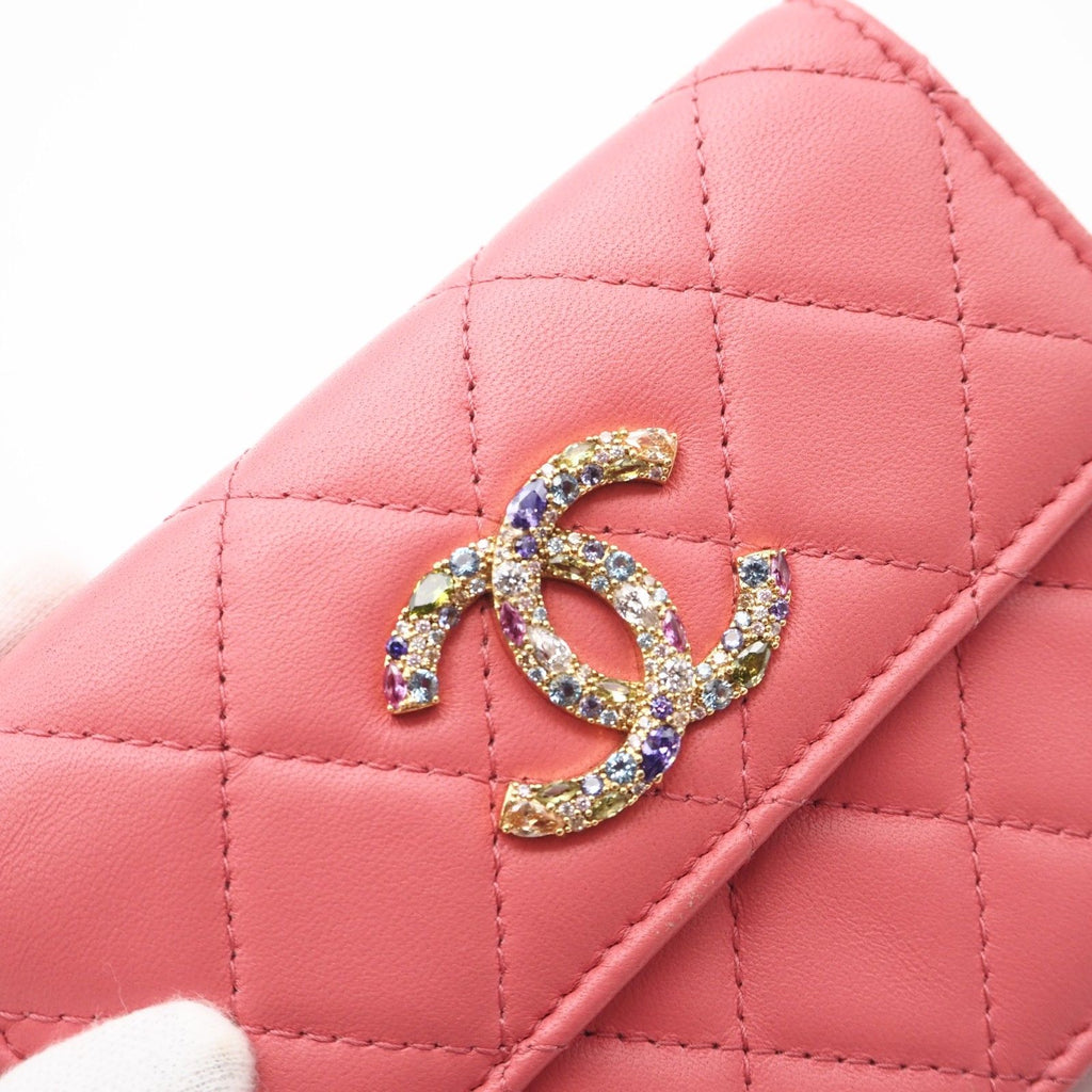 CHANEL Matelasse Timeless Classic  Bijou Chain Shoulder Bag — Pink Lambskin, Serial 30747609