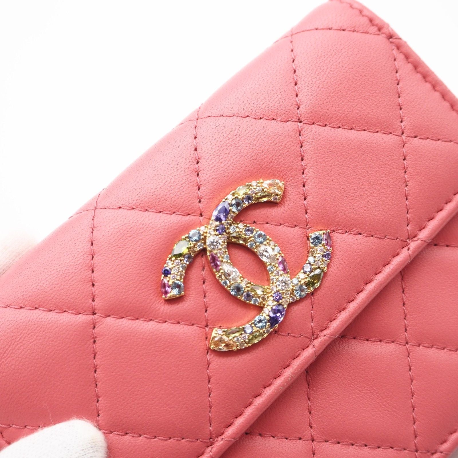 CHANEL Matelasse Timeless Classic  Bijou Chain Shoulder Bag — Pink Lambskin, Serial 30747609