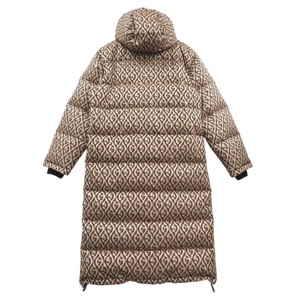 GUCCI G Logo Down Long Coat 595475 Z8AFE Beige Size 44 — Like New
