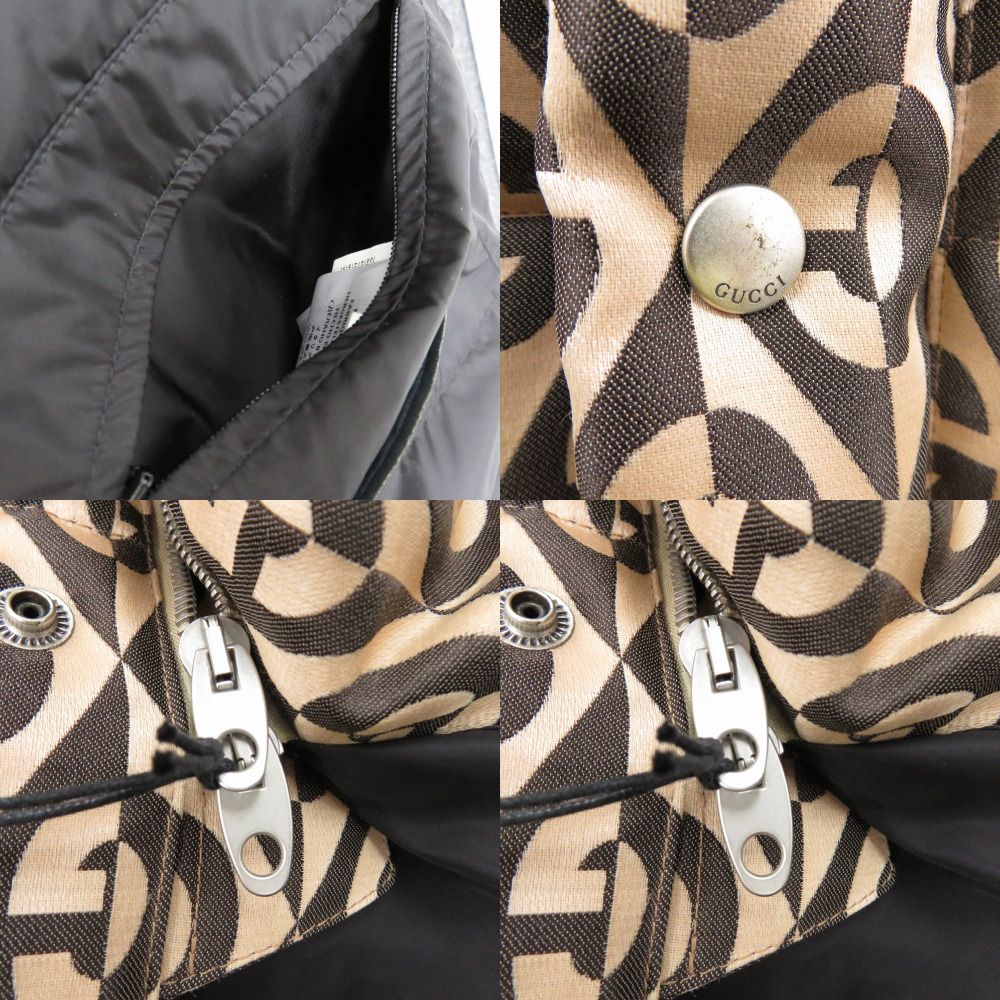 GUCCI G Logo Down Long Coat 595475 Z8AFE Beige Size 44 — Like New