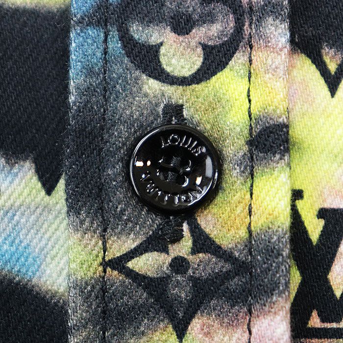 LOUIS VUITTON 2021AW Tie-Dye LV Monogram Denim Shirt Jacket — Size XL