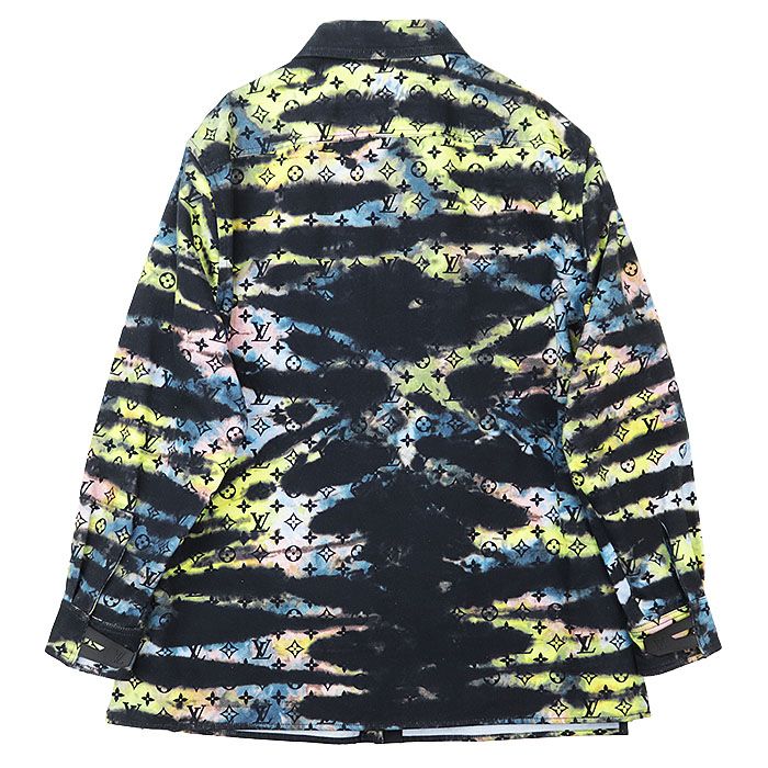 LOUIS VUITTON 2021AW Tie-Dye LV Monogram Denim Shirt Jacket — Size XL