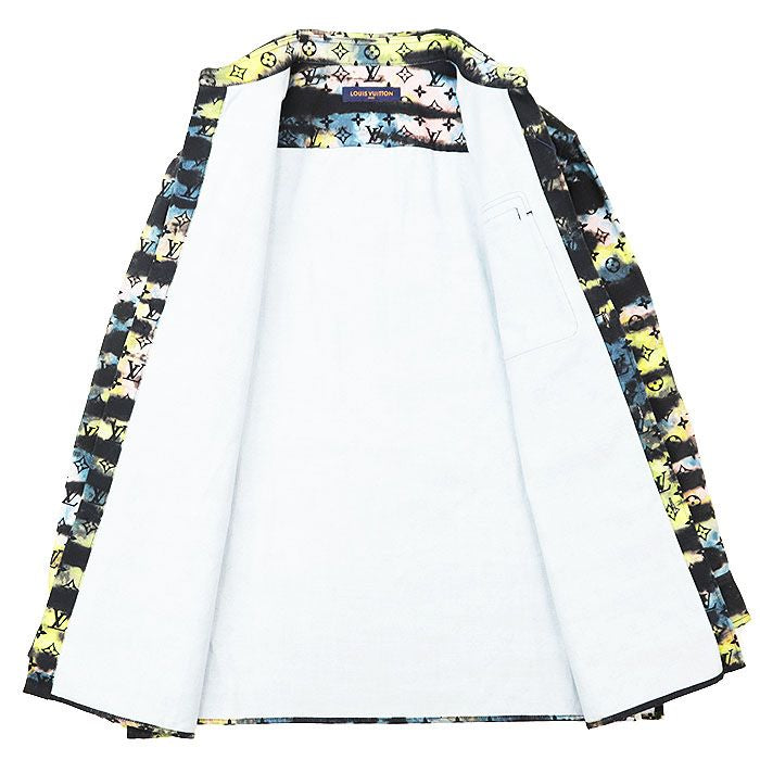 LOUIS VUITTON 2021AW Tie-Dye LV Monogram Denim Shirt Jacket — Size XL
