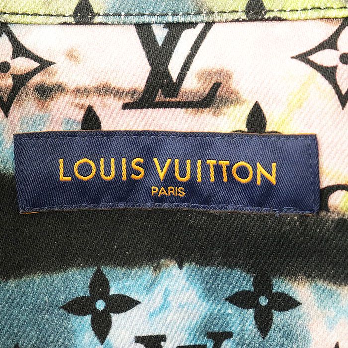 LOUIS VUITTON 2021AW Tie-Dye LV Monogram Denim Shirt Jacket — Size XL