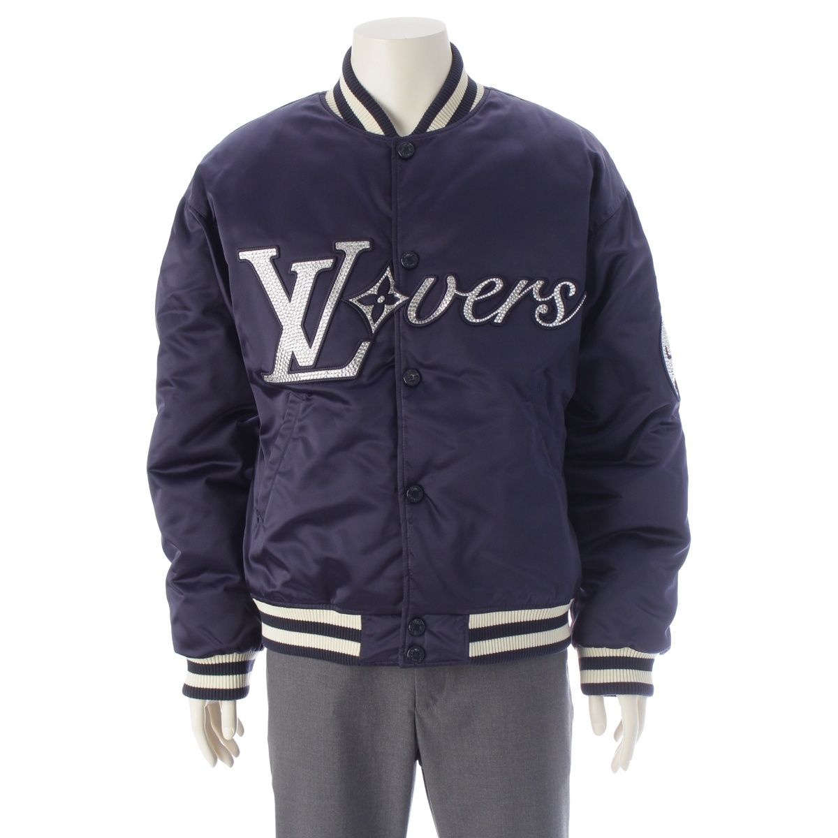 LOUIS VUITTON 2025 LV Lovers Embroidered Baseball Jacket — Size 48