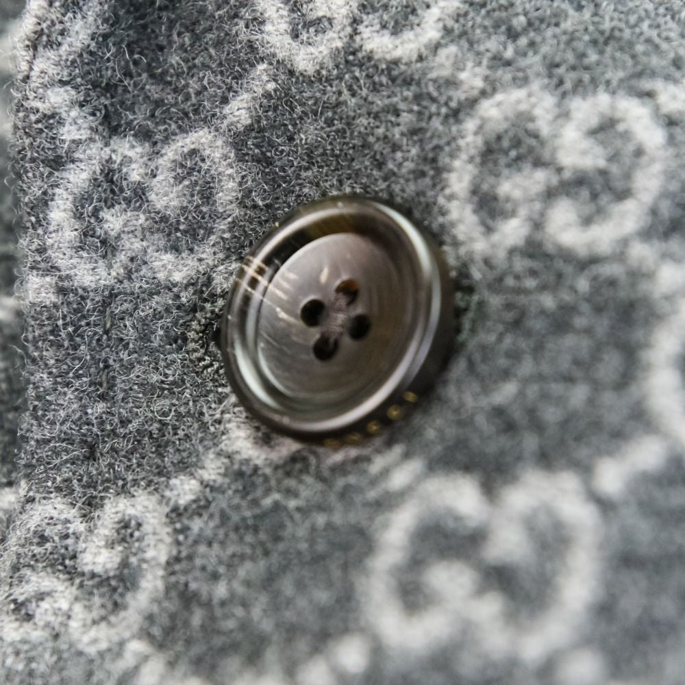 GUCCI GG Wool Flannel Tailored Jacket — Grey, Size 46 (770366) 24SS