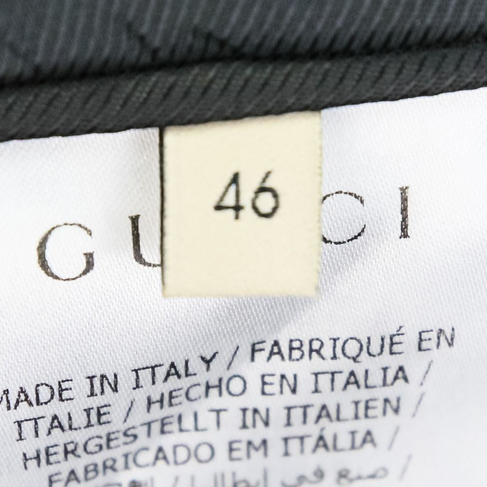 GUCCI GG Wool Flannel Tailored Jacket — Grey, Size 46 (770366) 24SS