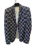 GUCCI GG Jacquard Jacket  Blazer Navy Men 4４