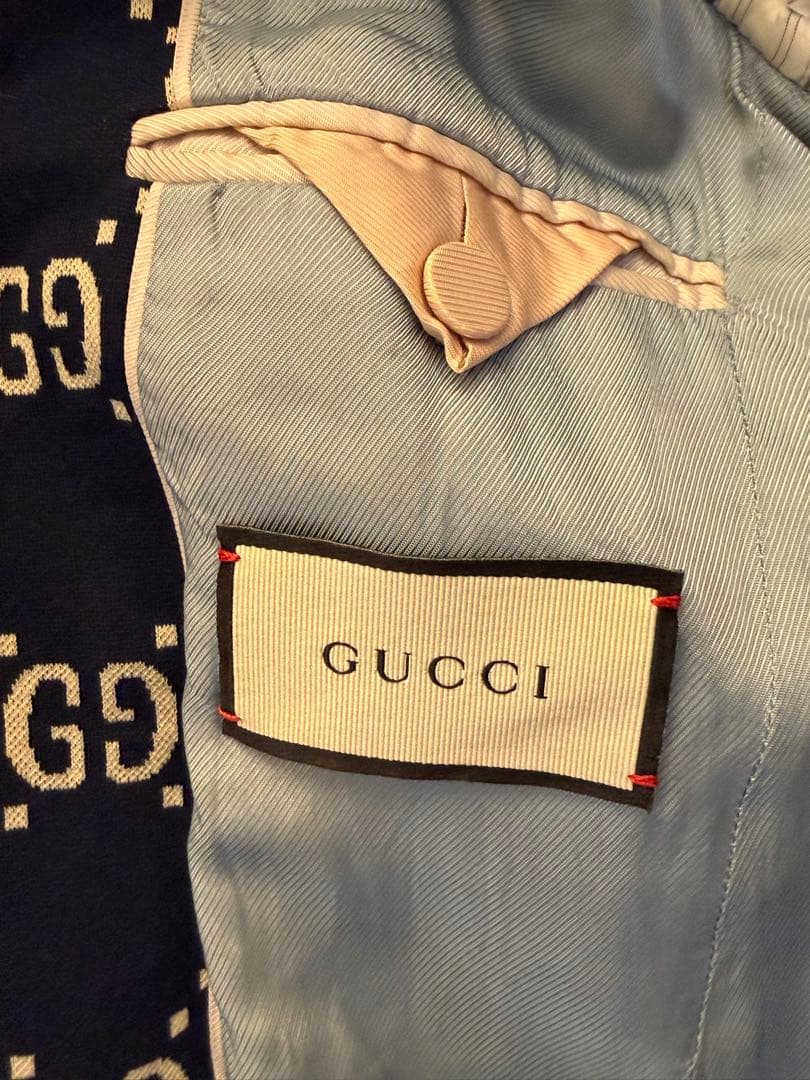 GUCCI GG Jacquard Jacket  Blazer Navy Men 4４