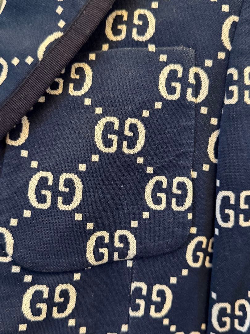 GUCCI GG Jacquard Jacket  Blazer Navy Men 4４