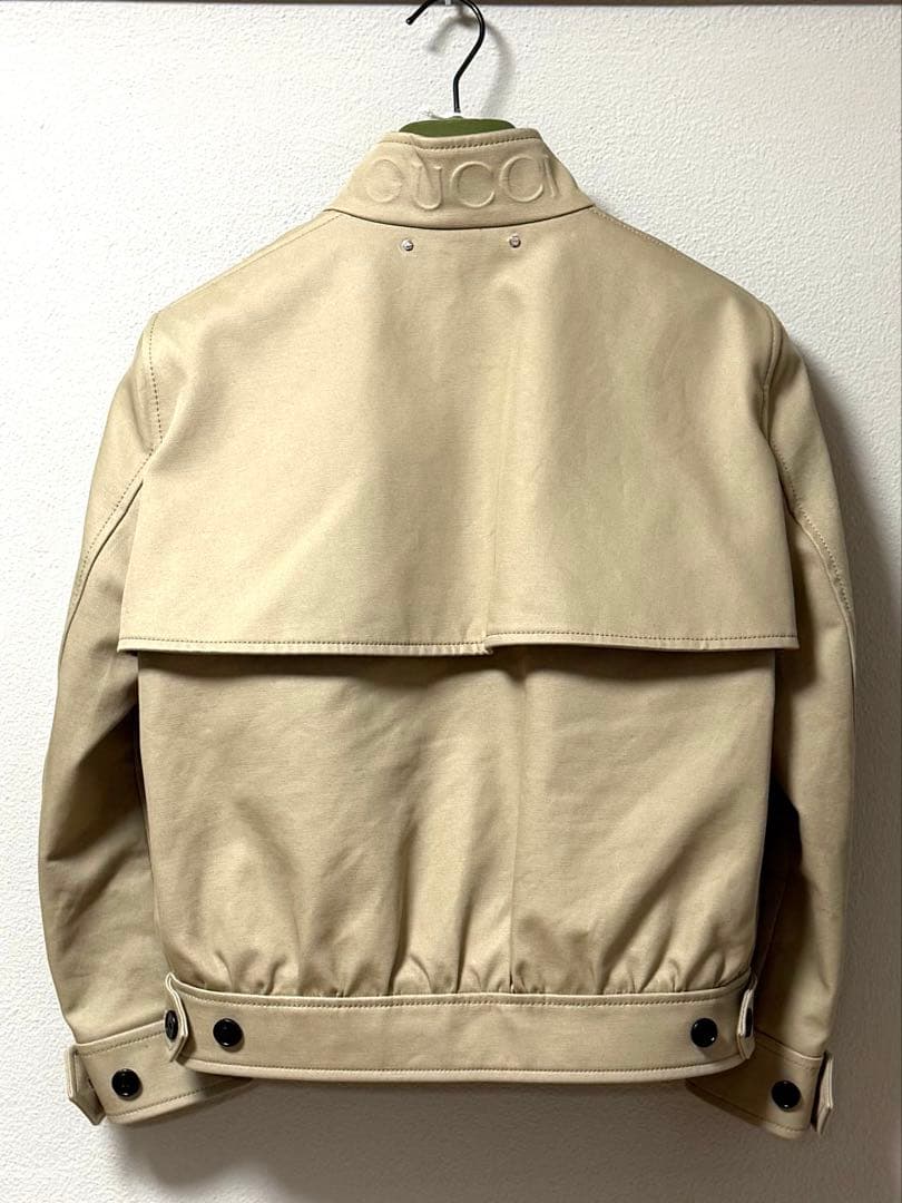 NWT GUCCI Embossed Cotton Deck Bomber Jacket — Size 42