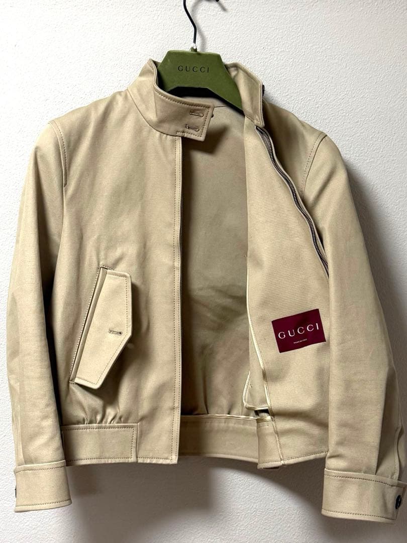 NWT GUCCI Embossed Cotton Deck Bomber Jacket — Size 42