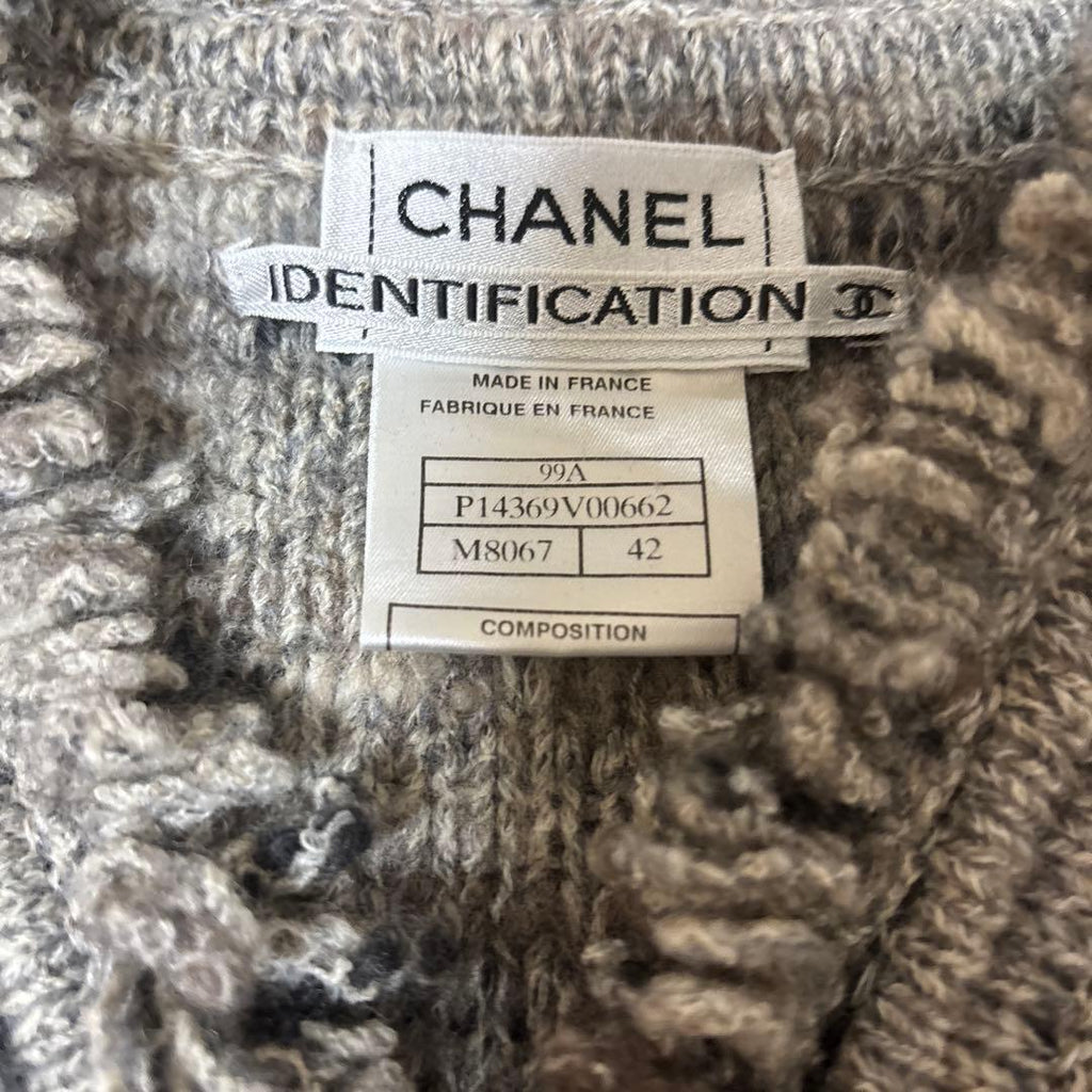 CHANEL Fringed Cardigan Jacket Size 42