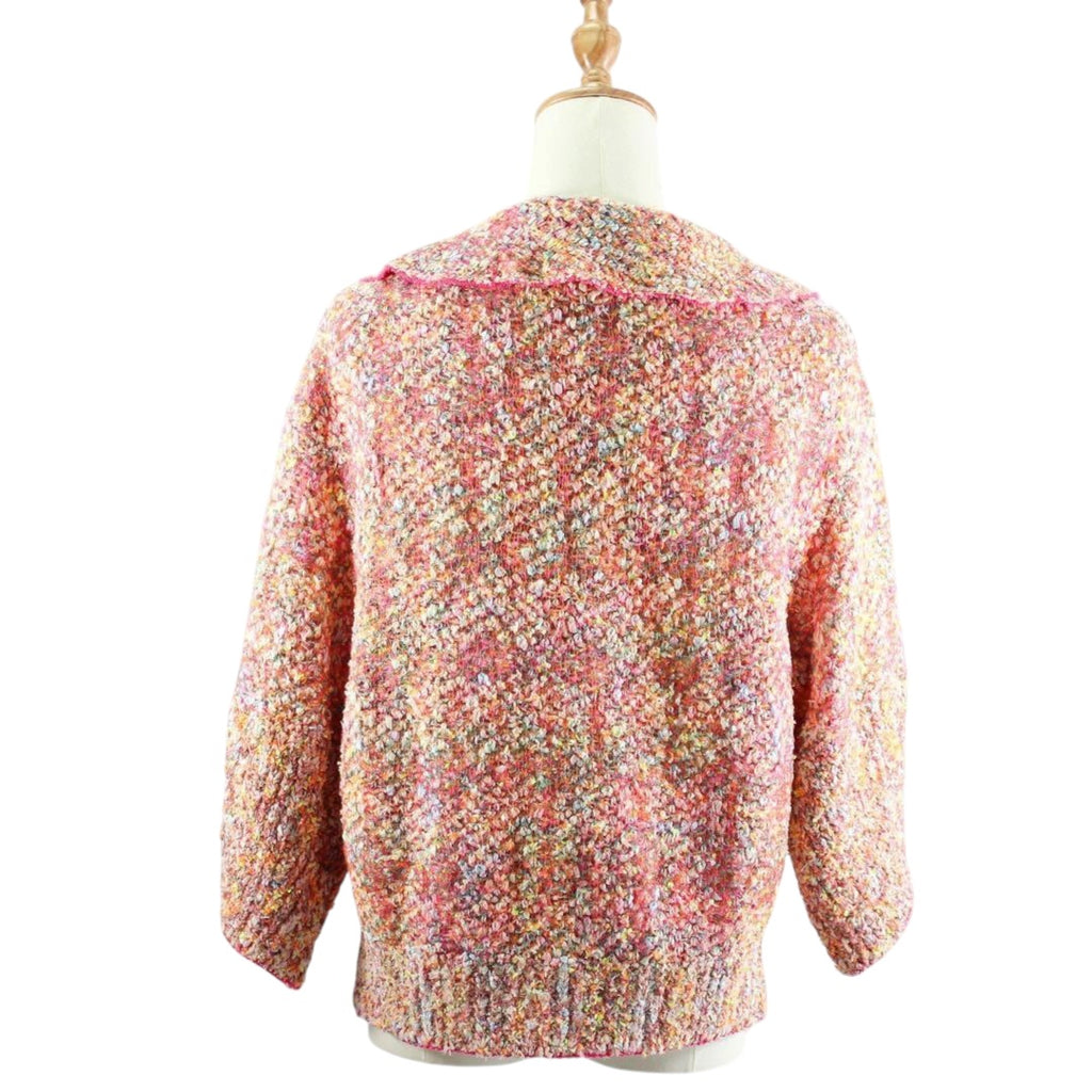 CHANEL Multicolor Tweed Cardigan Jacket Size 40