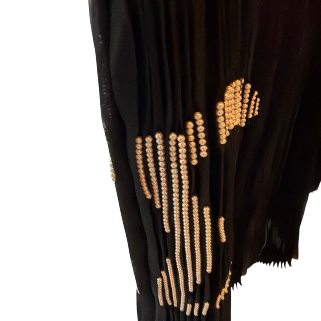 $8000 Unused CHANEL Pleated Skirt with Pearl Detail Size 38