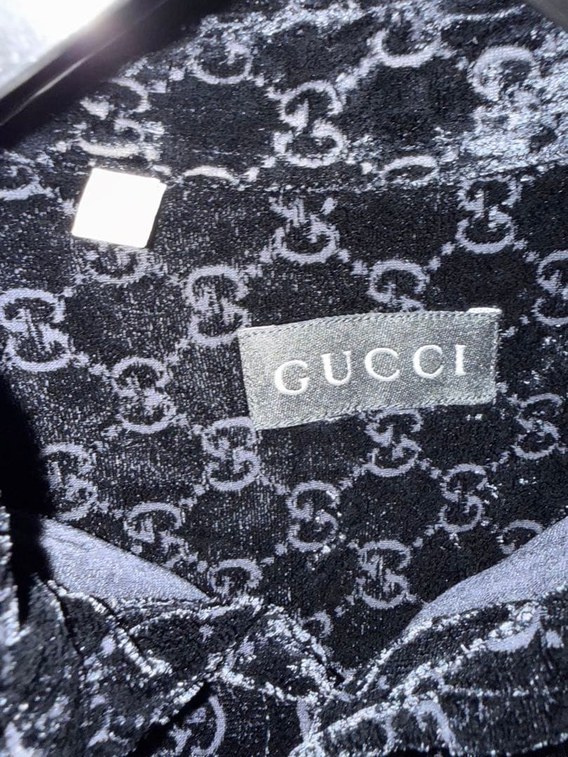 GUCCI by Tom Ford 1997AW Monogram Velvet Shirt Jacket Size L–XL